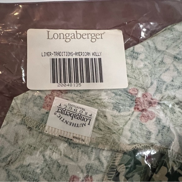 Lot of 4: Longaberger American Holly Liners for Traditions basket - Picture 3 of 4